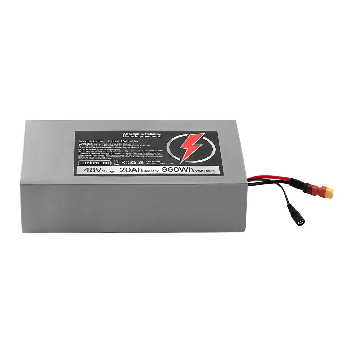 48V Electric Scooter Battery, 20Ah, Ebike Lithium Battery Pack with 30A BMS, Charger, T-Plug Expansion Cable, 500+ Cycles, Compatible with 4800W Motors, for Electric Bikes Bicycles, Scooters