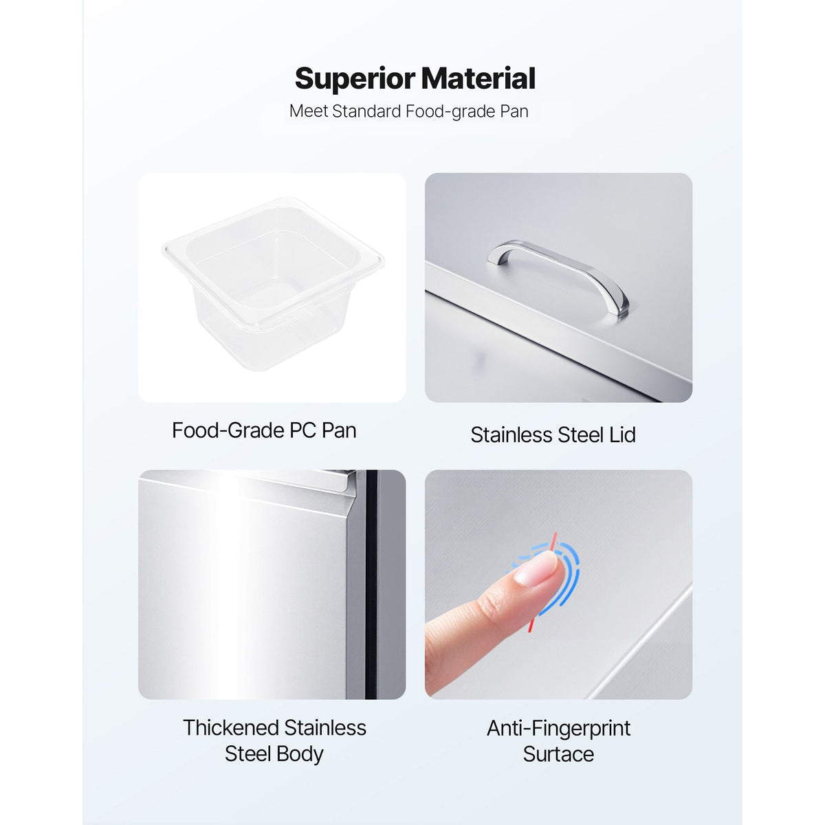 48"W Commercial Refrigerator, 12.5 Cu. Ft Sandwich Prep Refrigerated Table, Mega Top Food Prep Fridge with 18 Pans and Cutting Board, Stainless Steel Salad Prep Cooler for Restaurant, Food Truck