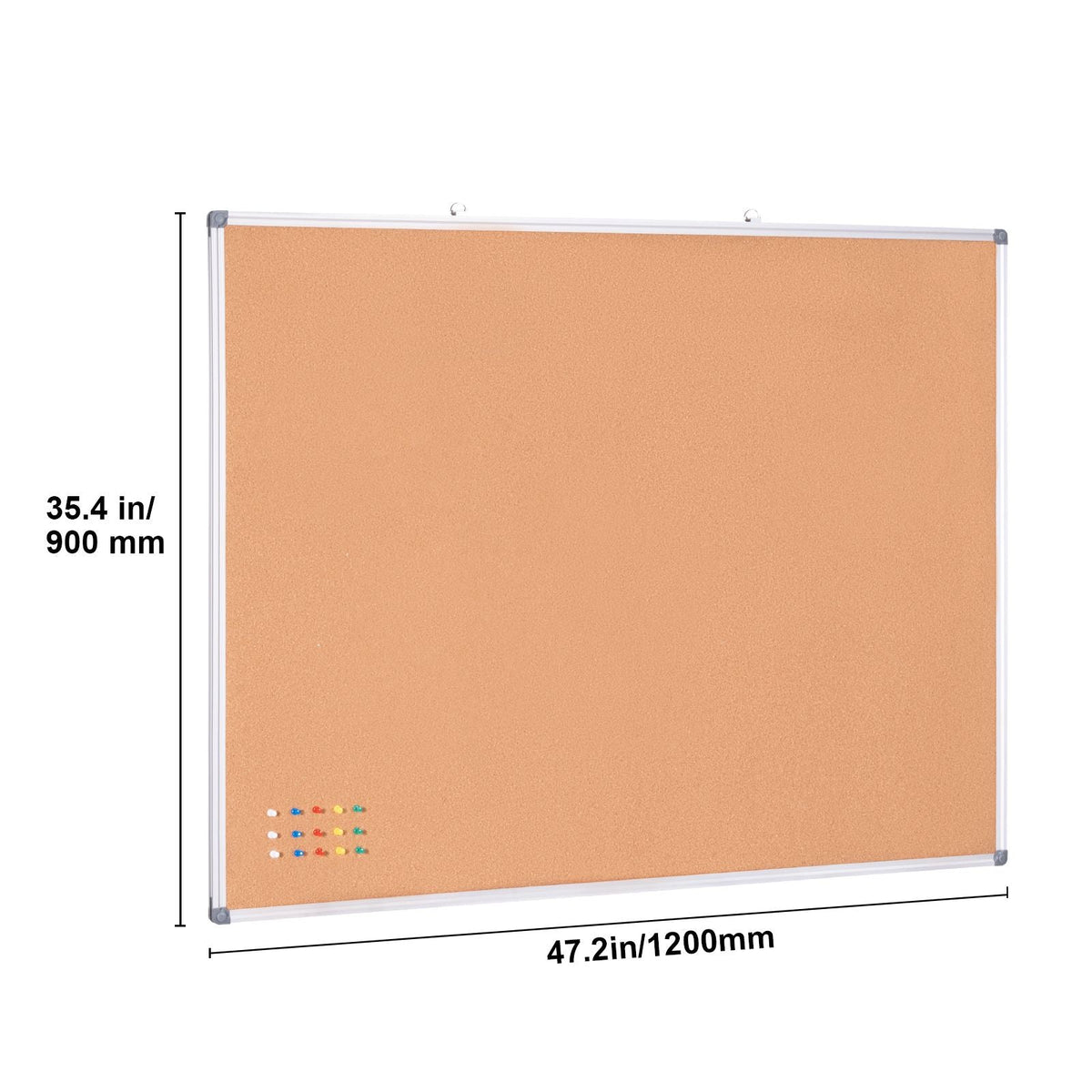 48"x36" Large Cork Board – Wall-Mounted Bulletin Board with Pin Board – Perfect for School, Home, Office
