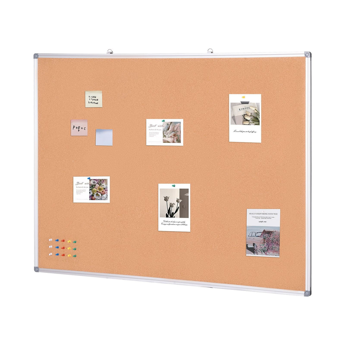 48"x36" Large Cork Board – Wall-Mounted Bulletin Board with Pin Board – Perfect for School, Home, Office