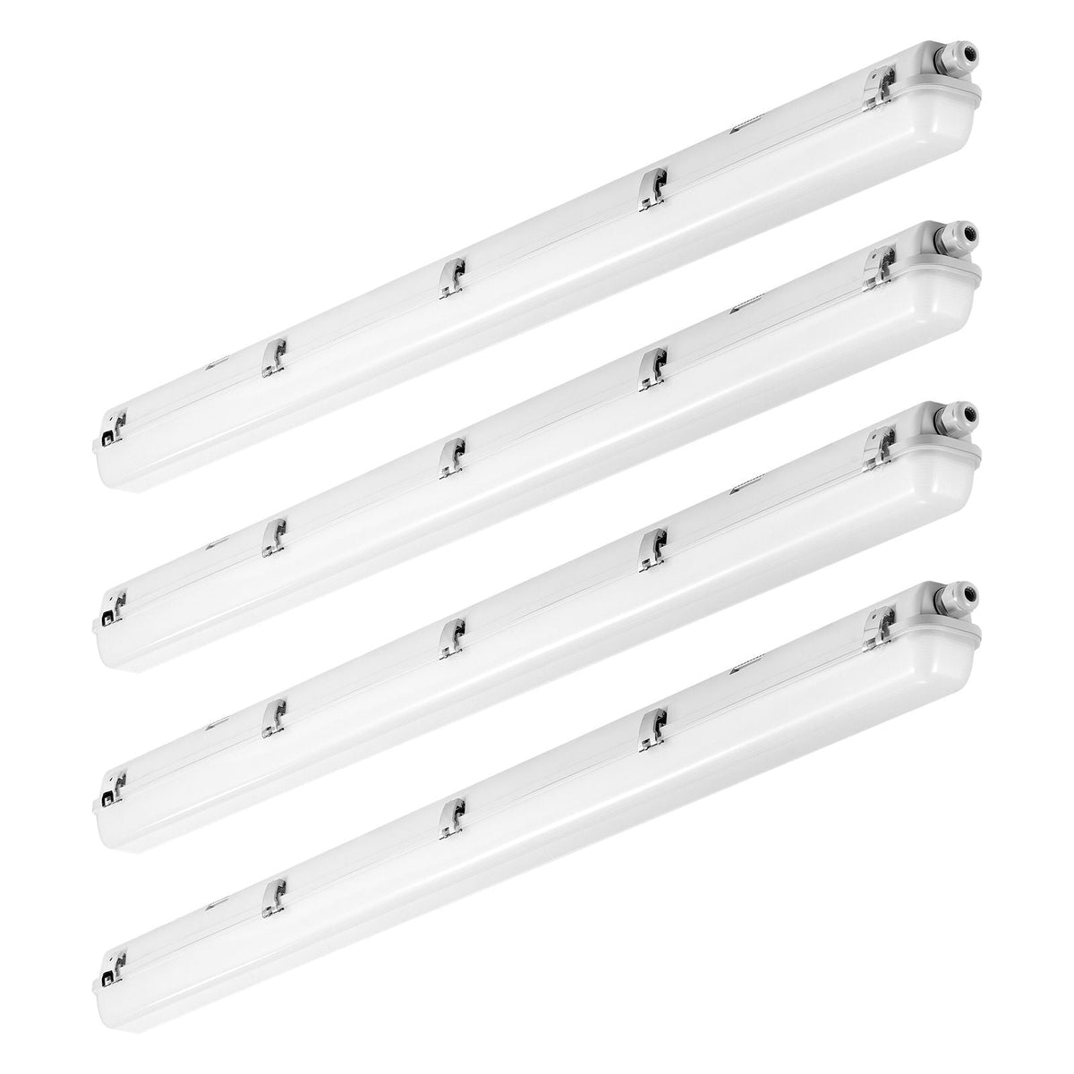 4FT LED Vapor Tight Light, 60W/50W/40W Selectable, 5000K Vapor Proof Light Fixture with 5400/6400/7400LM Adjustable, IP65 Waterproof for Parking Lot Warehouse Walk-In Freezer Car Wash, 4-Pack