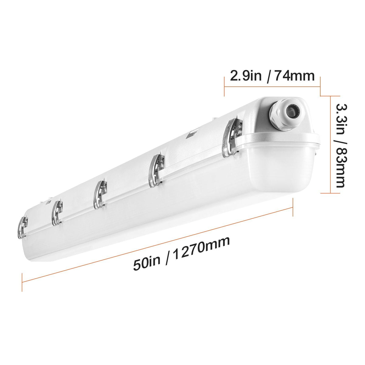 4FT LED Vapor Tight Light, 60W/50W/40W Selectable, 5000K Vapor Proof Light Fixture with 5400/6400/7400LM Adjustable, IP65 Waterproof for Parking Lot Warehouse Walk-In Freezer Car Wash, 4-Pack