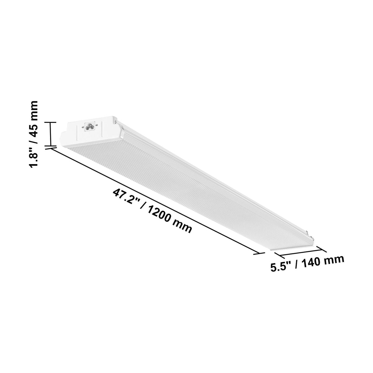 4FT LED Wraparound Light, 50W, 5500LM Flush Mount LED Shop Light, 3000K/4000K/5000K Adjustable LED Kitchen Ceiling Lighting Fixtures for Garage Office Laundry Fluorescent Tube Replacement, FCC