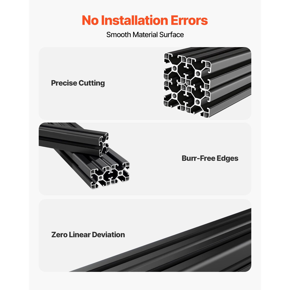 4PCS 4040 Aluminum Extrusion Profile, 15.75 Inch 400 mm, T Slot European Standard Anodized Linear Rail, High-Strength Extruded Aluminum Rail, for 3D Printer Parts and CNC DIY Workbench, Black