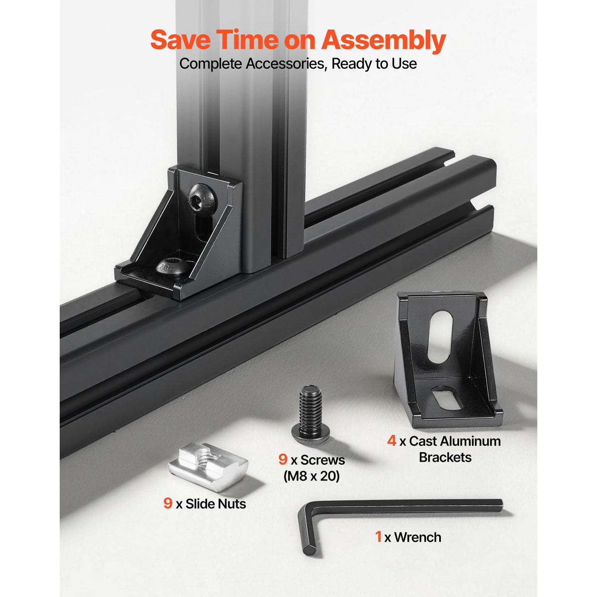 4PCS 4040 Aluminum Extrusion Profile, 15.75 Inch 400 mm, T Slot European Standard Anodized Linear Rail, High-Strength Extruded Aluminum Rail, for 3D Printer Parts and CNC DIY Workbench, Black