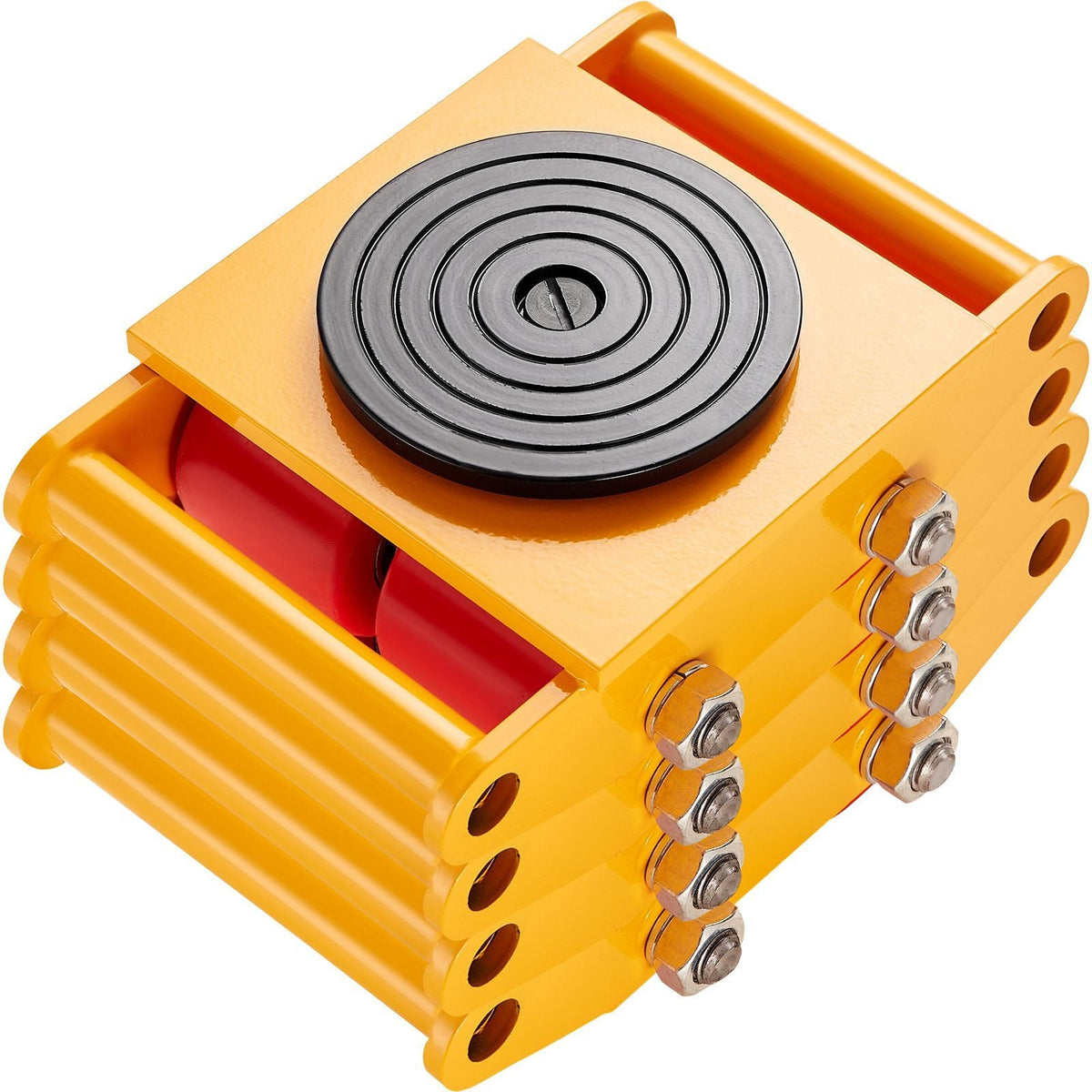 4PCS Machinery Skate Dolly, 17637 LBS/8T Industrial Machinery Mover, Heavy Duty Carbon Steel Machinery Moving Skate with 4 PU Wheels and 360° Rotation Non-Slip Cap for Warehouse, Workshop, Facto