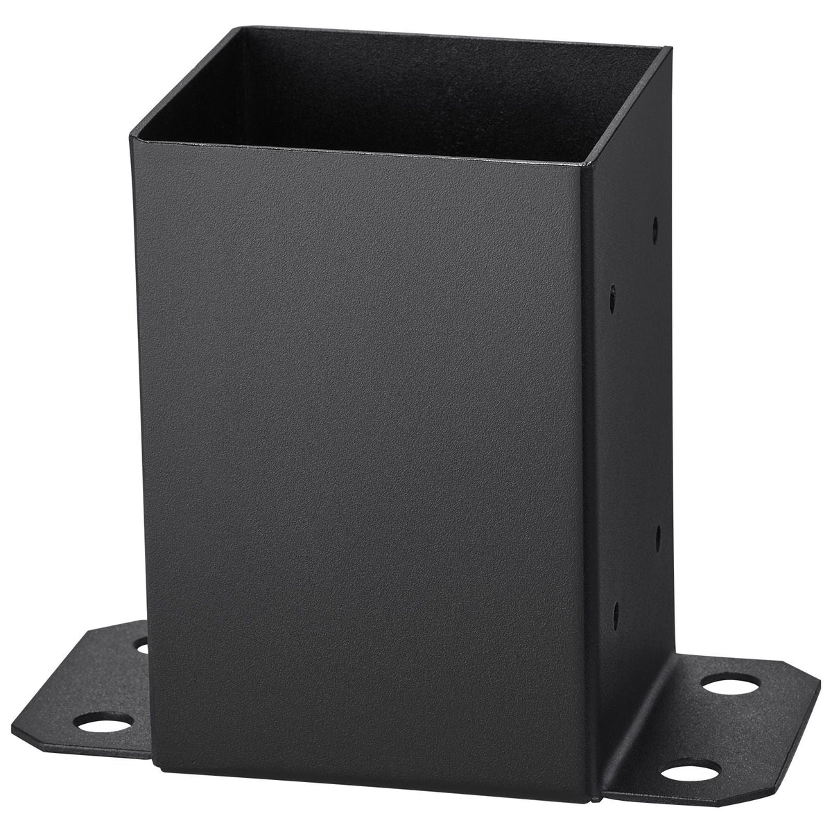 4x4 Post Base 4 Pcs, Inner Size 3.6"x3.6" Post Base Brackets, Heavy Duty Powder-Coated Post Anchor Matte Black Wood Post Brackets for Pavilion Deck Railing Support Deck Base Plate