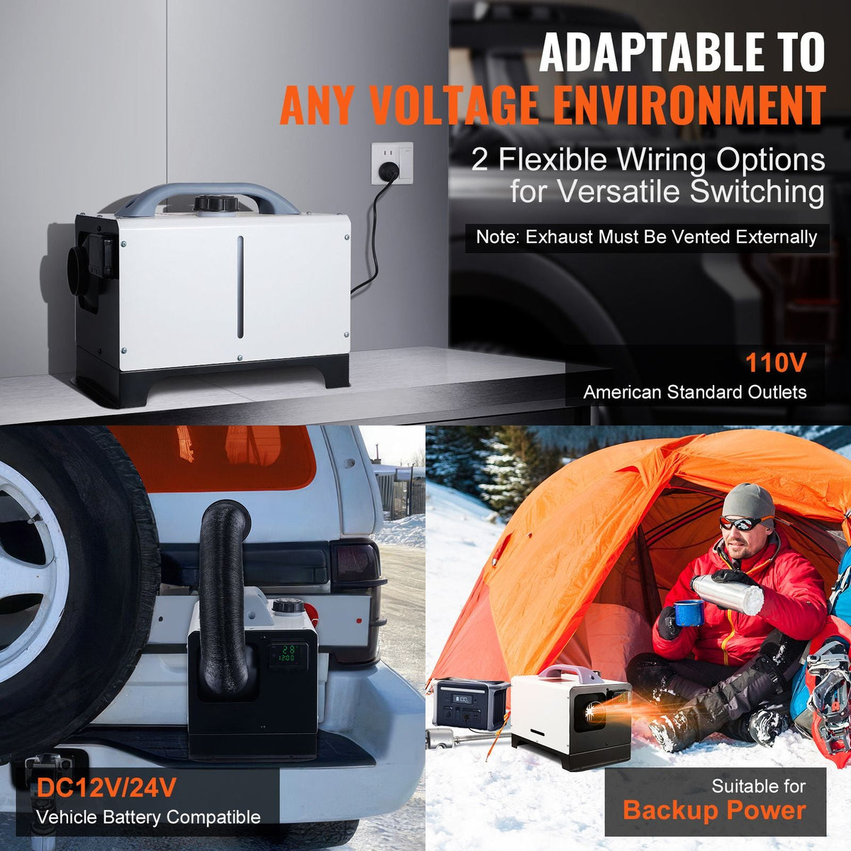 5-8KW Diesel Heater, Diesel Air Heater All in One with Remote Control and LCD Screen, Fast Heating Low Noise, Portable Diesel Heater for Truck Van RV Trailer Camper