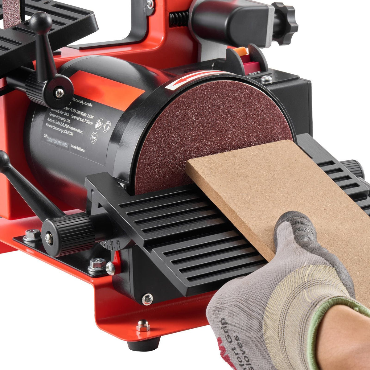 5" Disc Sander & 1" x 30" Belt Sander, 250W Benchtop Belt Disc Sanders Combo with 0 - 45° Adjustable Worktable & Dust Collection Ports for Woodworking, Furniture Refinishing, DIY Crafting