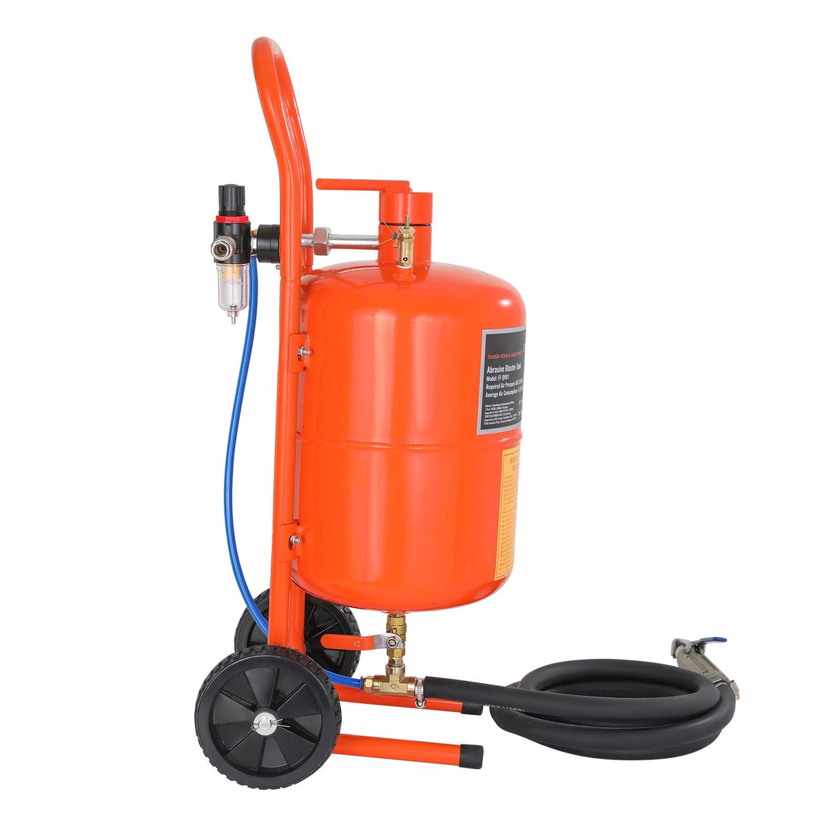 5 Gallon Sand Blaster, 60-110 PSI High Pressure Sandblaster, Portable Abrasive Blasting Tank, Air Sand Blasting Kit with 4 Ceramic Nozzles and Oil-Water Separator for Paint, Stain, Rust Removal