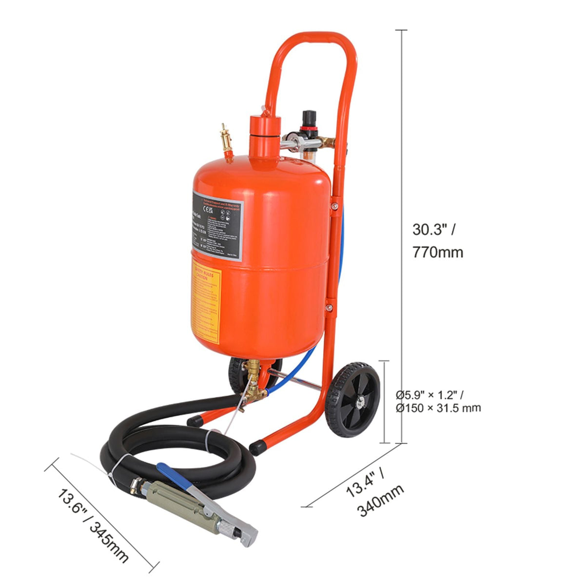 5 Gallon Sand Blaster, 60-110 PSI High Pressure Sandblaster, Portable Abrasive Blasting Tank, Air Sand Blasting Kit with 4 Ceramic Nozzles and Oil-Water Separator for Paint, Stain, Rust Removal
