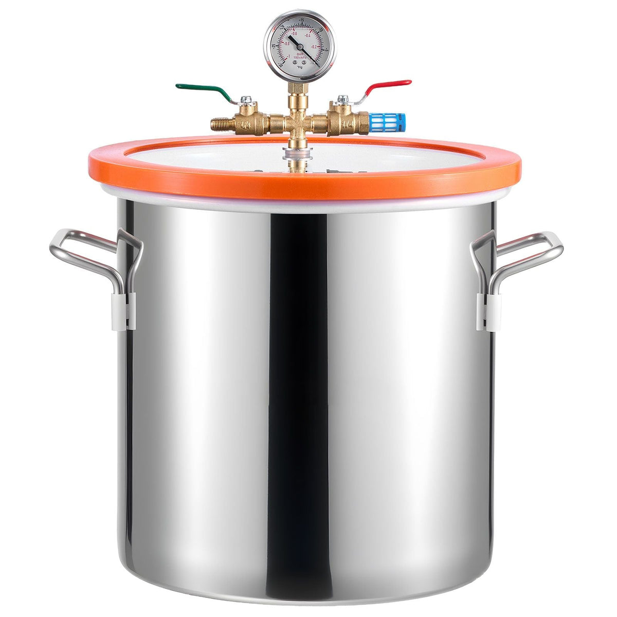 5 Gallon Vacuum Chamber with Pump, 3.5 CFM, Single Stage Vacuum Pump, Stainless Steel Degassing Chamber Kit with Tempered Glass Lid, 5 ft Hose, for Stabilizing Wood Degassing Silicone Resin