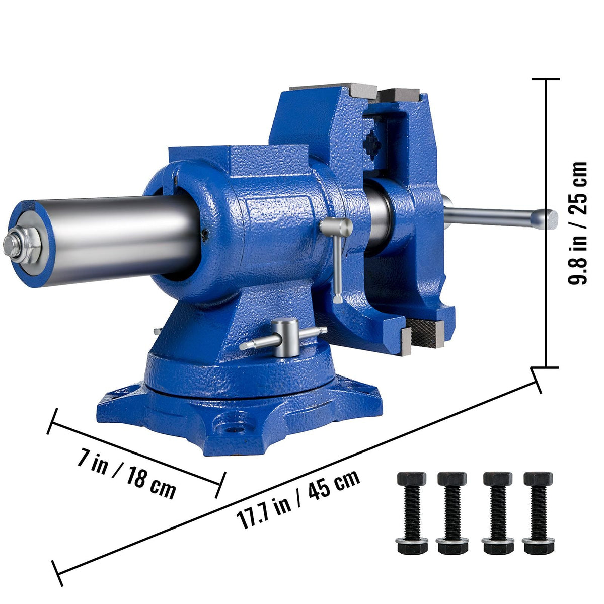 5" Heavy Duty Bench Vise, Double Swivel Rotating Vise Head/Body Rotates 360°,Pipe Vise Bench Vices 30Kn Clamping Force,for Clamping Fixing Equipment Home or Industrial Use