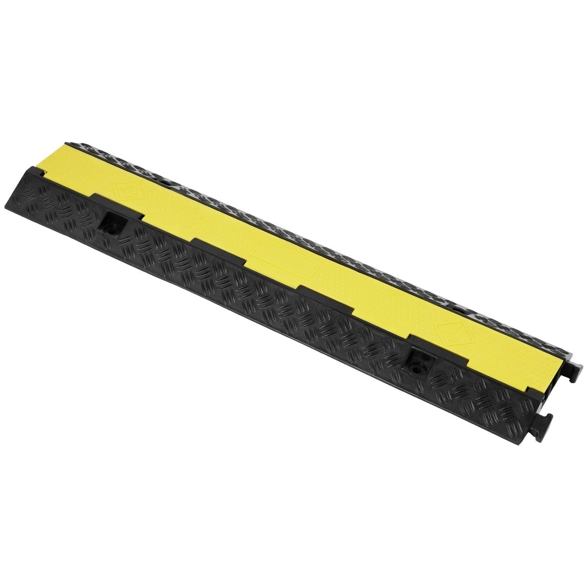 5-Piece Rubber Cable Guard, Dual Channel, 12000 lbs per Axle Load Capacity, Durable Hose & Wire Protection Ramp for Driveways, with Easy Access Top & 50 ft Caution Tape for Both Indoor & Outd