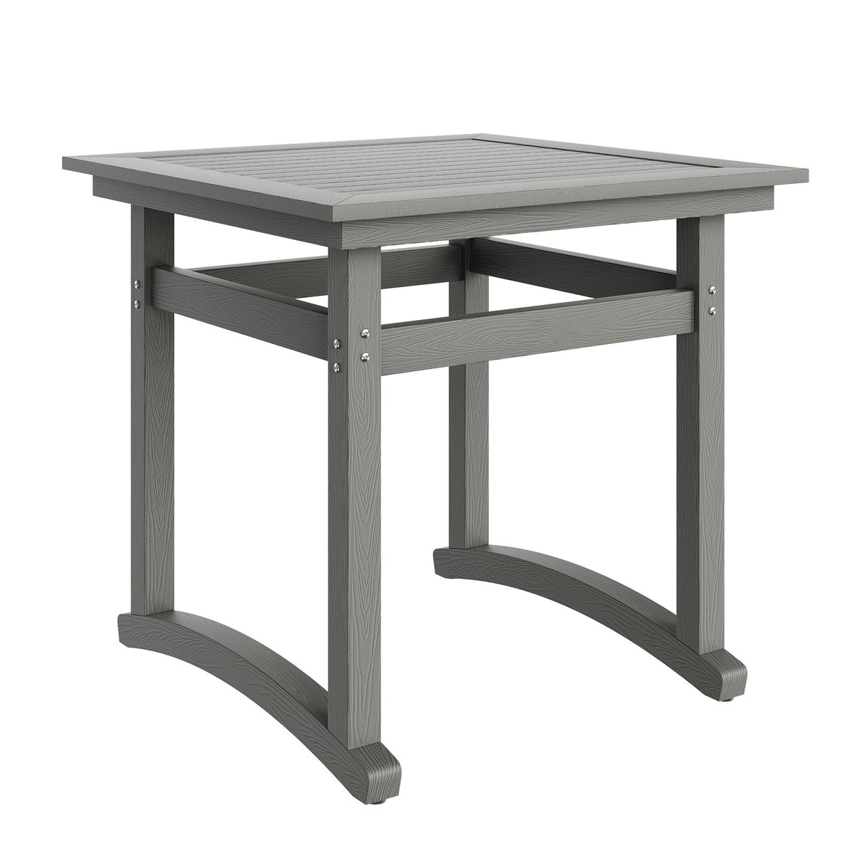 5 Pieces Patio Dining Set, Outdoor Square Furniture Table and Chairs, All Weather Garden Furniture Table Sets, HIPS Small Patio Conversation Set, For Lawn, Deck, Backyard, Poolside, Light Gray