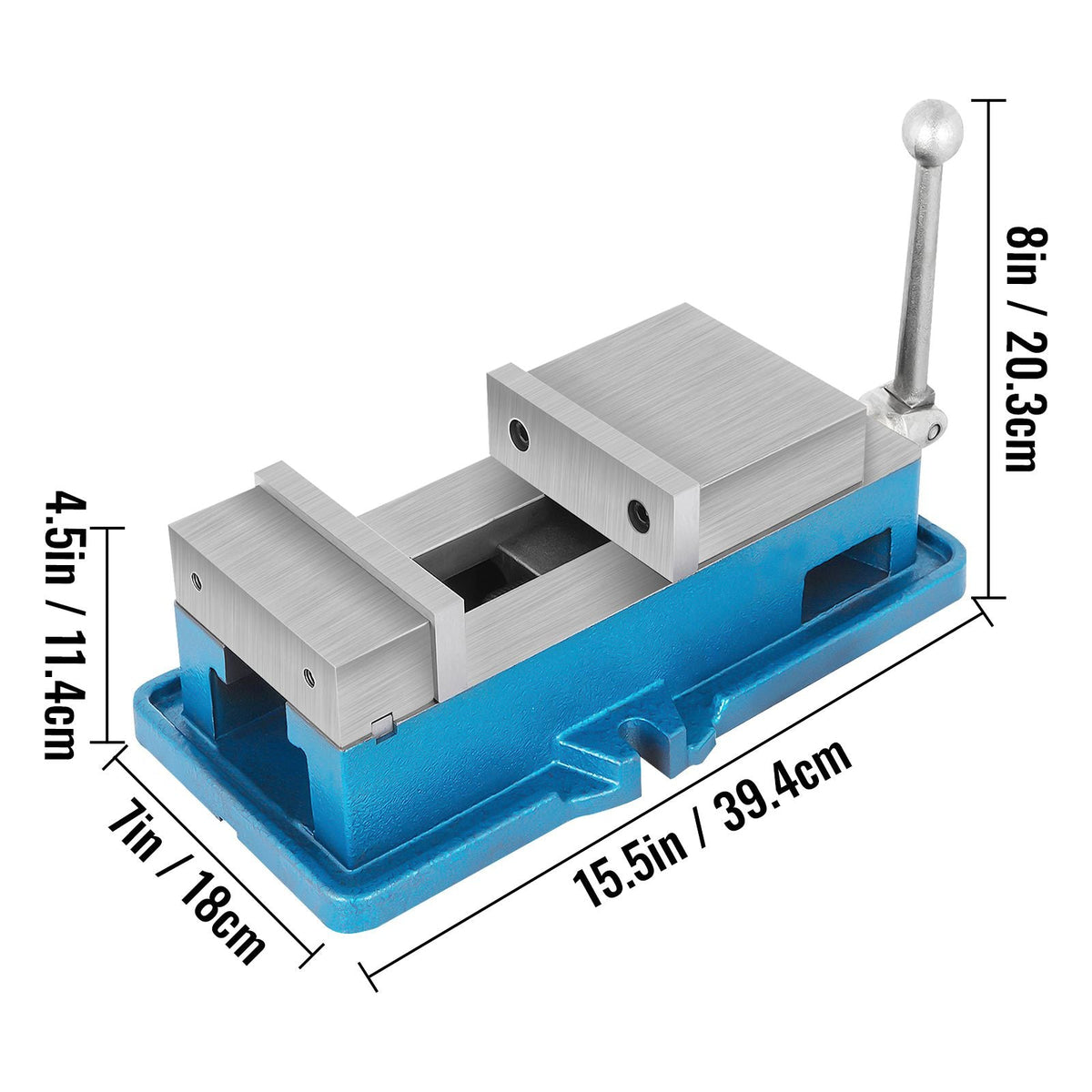 5" Super-Lock Vise For NC/CNC Machines Bench Clamp Vise High Precision, Vise Clamp Vice CNC Vise Lockdown Vise Drilling 125mm Width CNC 24KN