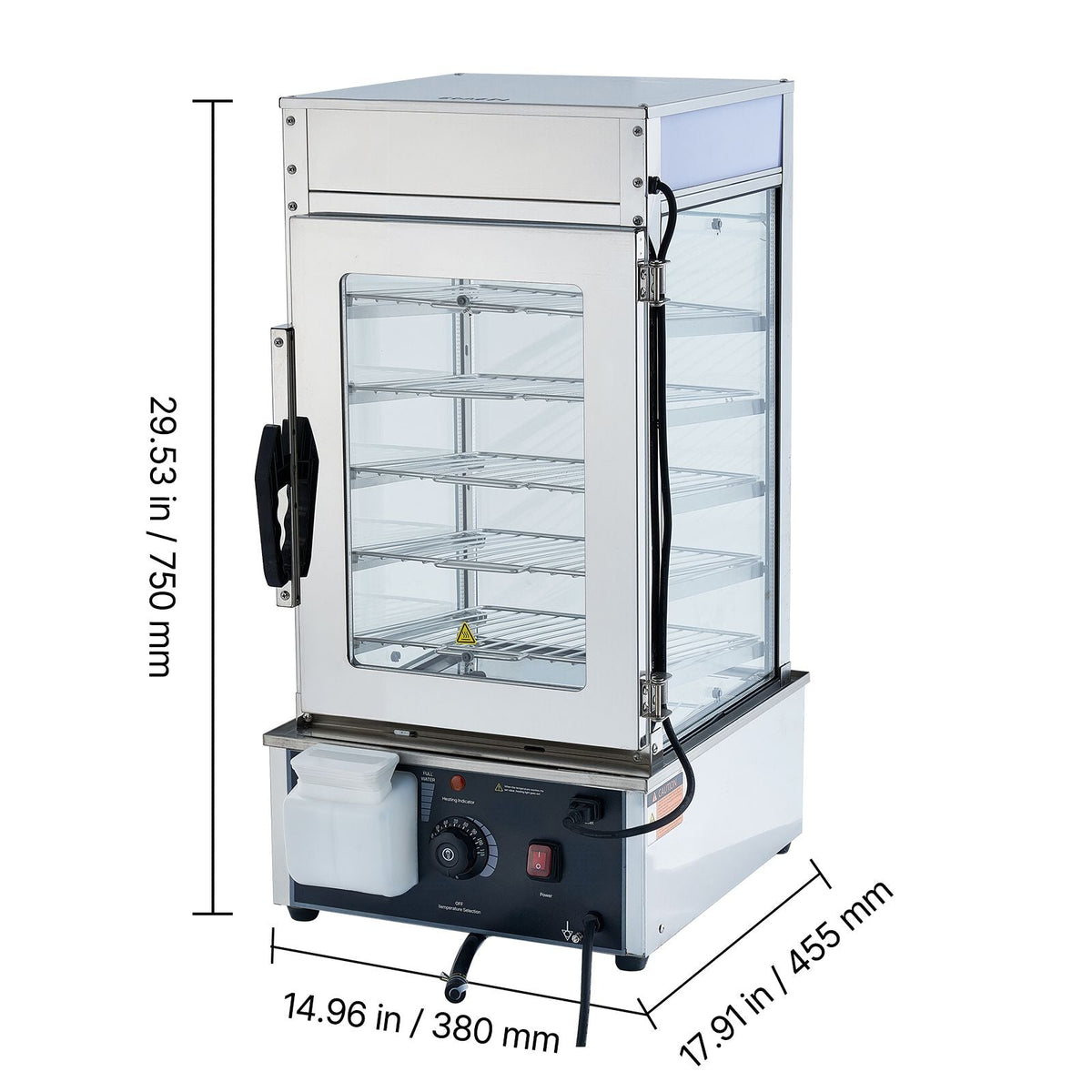 5-Tier Commercial Food Warmer Display, 1200W Food Display Warmer with LED Light, Adjustable Shelf & Stainless Steel Frame, 86-230 Fahrenheit Steam Heating, 120L for Hamburger, Pizza, Bread