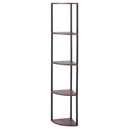 5 Tier Corner Shelf with LED Light, 64" Tall Corner Bookshelf with Storage Shelves for Collectibles, Display Shelf with Multi-color Lights Controlled Via RC/APP for Bedroom, Living Room, Office
