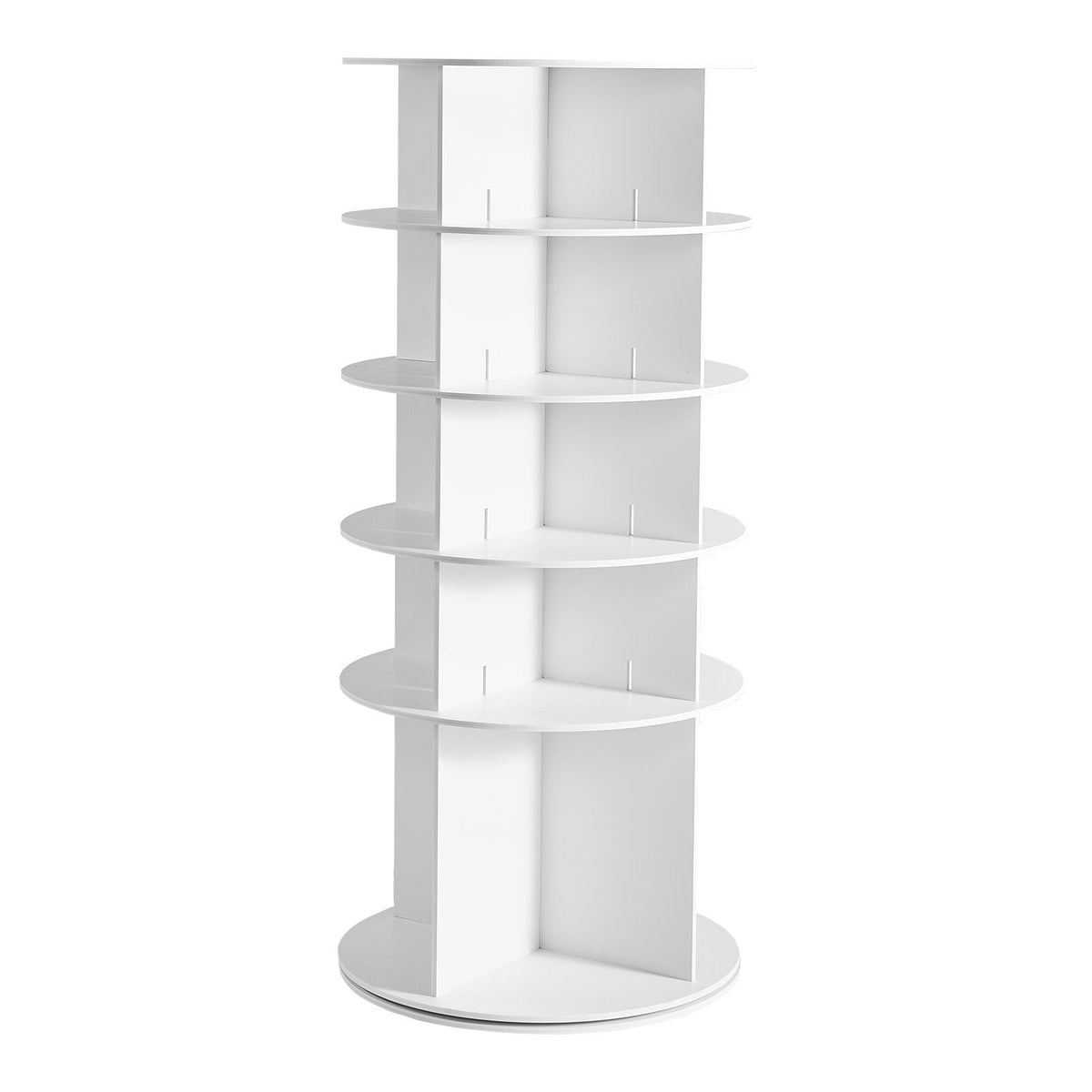 5 Tiers Rotating Shoe Rack Tower, 360° Spinning Shoe Rack, Revolving Storage Round Carousel Display, Freestanding Lazy Susan Organizer Display for Bedroom, Living Room, Entryway, Closet, White