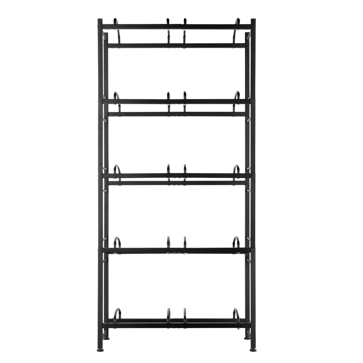5 Tiers Water Jug Holder, 5 Gallon Water Bottle Holder, Double Row Water Bottle Rack for 10 Bottles, Heavy Duty Water Jug Rack for Kitchen, Office, Living Room, Black