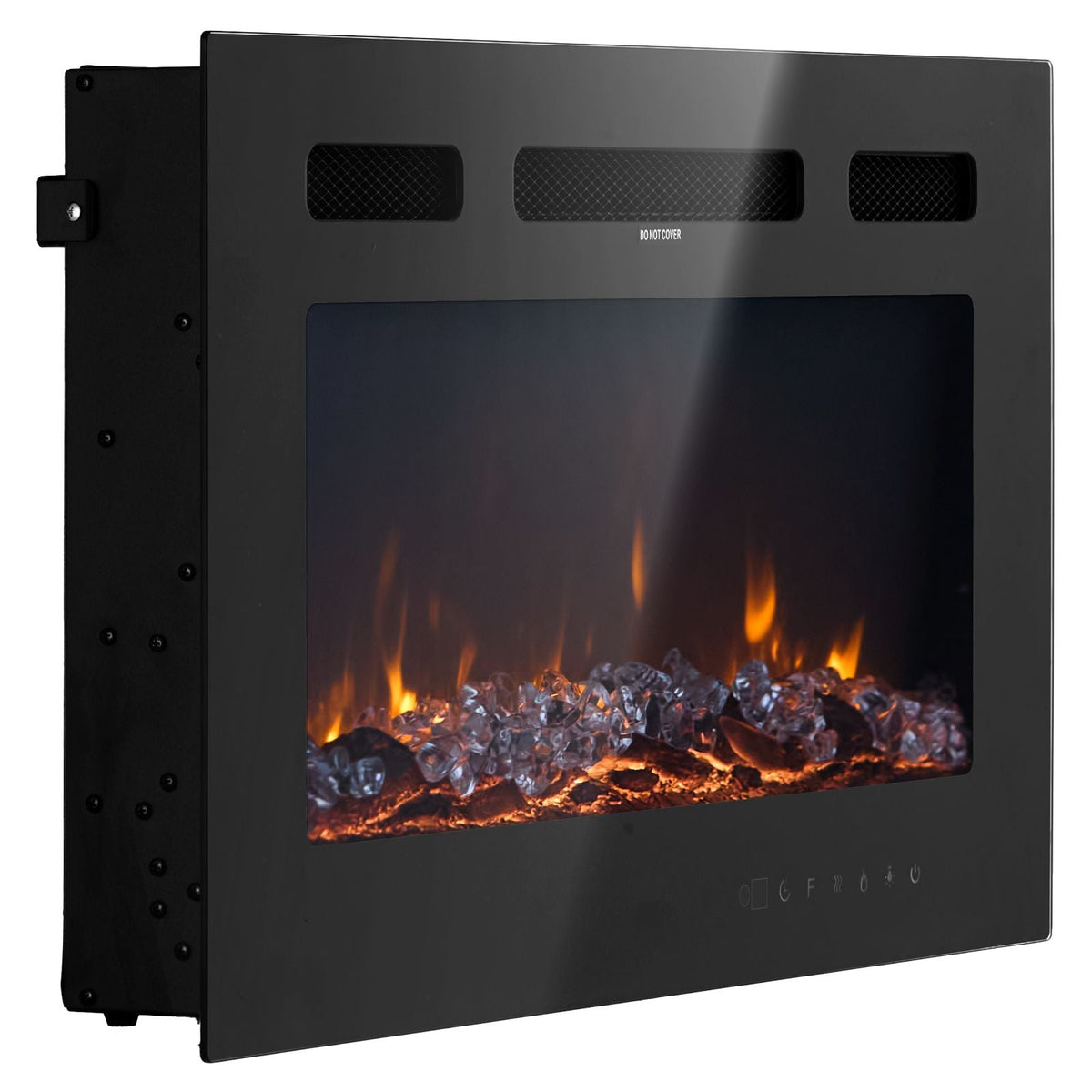 50 inch Electric Fireplace, Wall Mounted Recessed Fire Place with Remote Control, Timer, 1500W, Adjustable Flame Color Brightness, Touch Screen, Overheat Protection, for Living Room,Bedroom