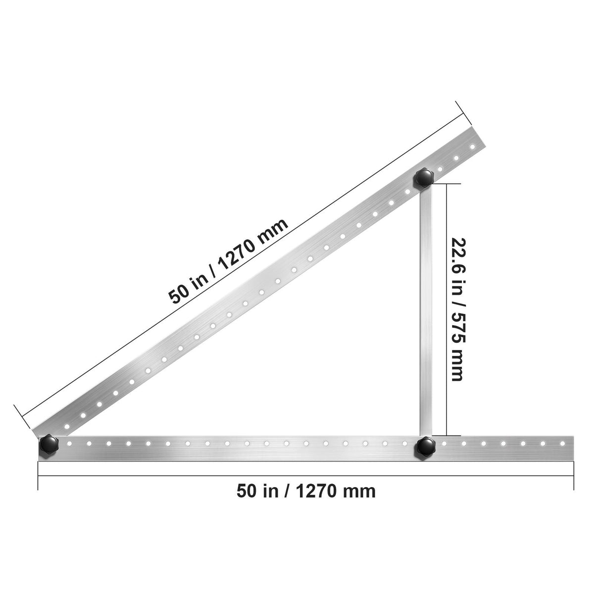 50-Inch Solar Panel Mounting Brackets, 0 to 90° Adjustable Tilt Mount Brackets Support 100-550W Solar Panels, Lightweight Aluminum Brackets with Folding Tilt Legs for RV, Roof, Boat, Off-Grid