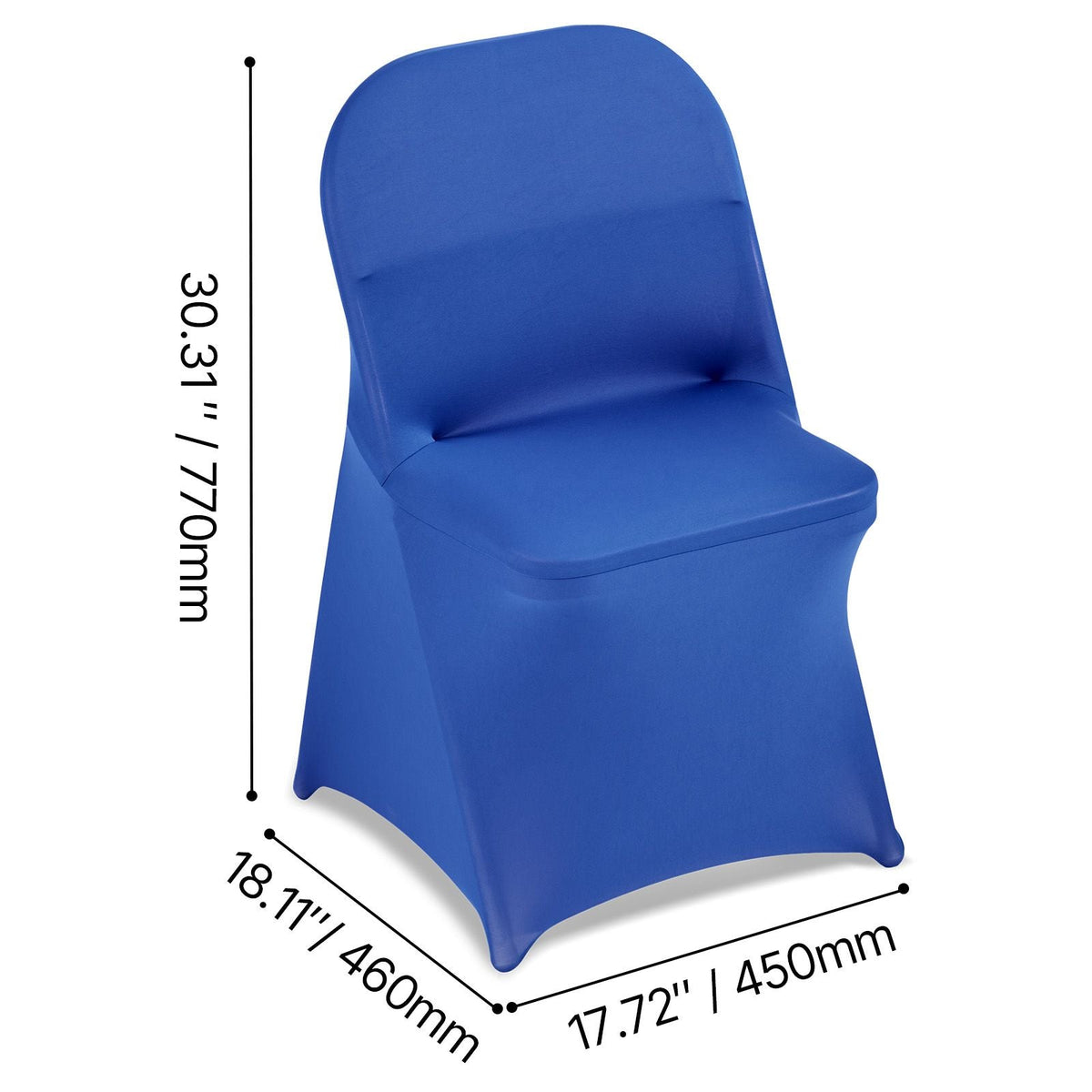 50 Pcs Blue Chair Covers, Polyester Spandex Chair Cover, Stretch Slipcovers for Wedding Party Dining Banquet Flat-Front Chair Covers, Fits Chair Measures up to 17.72 x 18.11 x 30.31 inch