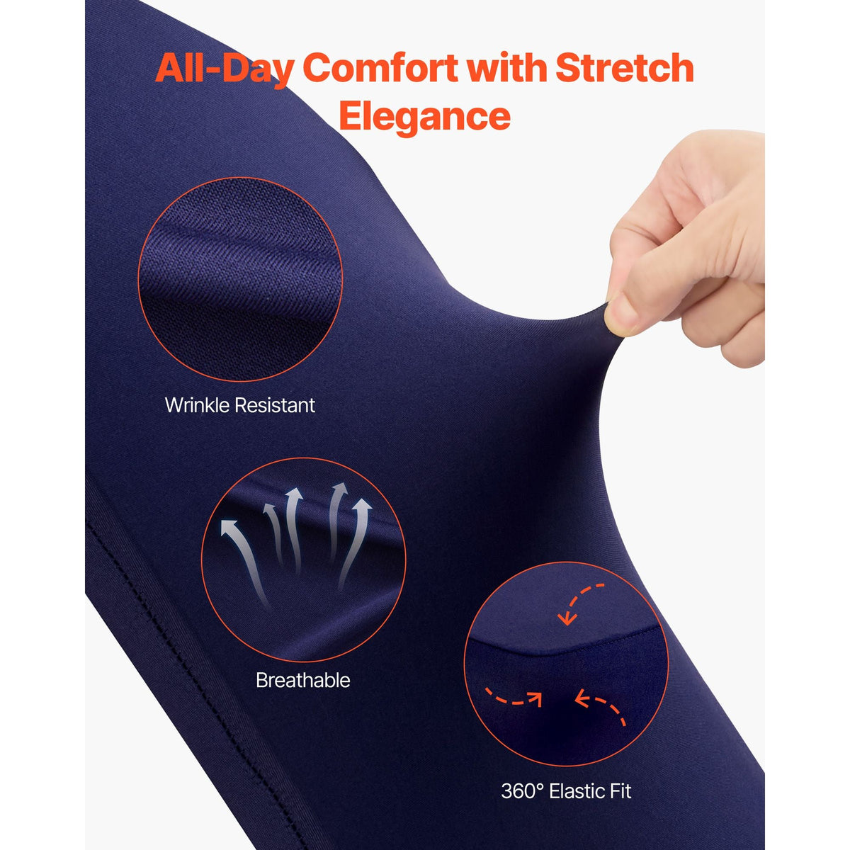 50 Pcs Navy Blue Chair Covers, Polyester Spandex Chair Cover, Stretch Slipcovers for Wedding Party Dining Banquet Flat-Front Chair Covers, Fits Chair Measures up to 20.08 x 17.72 x 37.4 inch