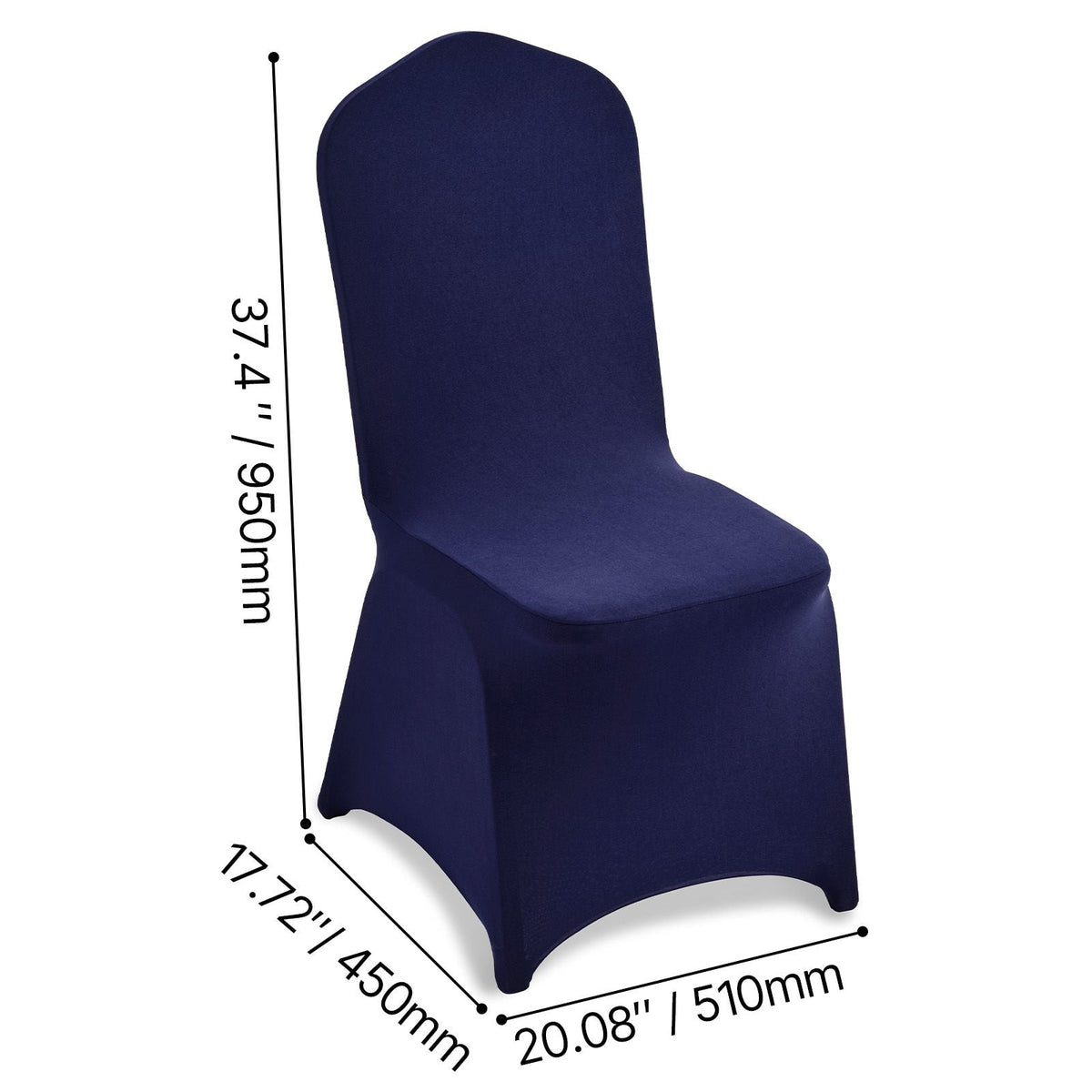 50 Pcs Navy Blue Chair Covers, Polyester Spandex Chair Cover, Stretch Slipcovers for Wedding Party Dining Banquet Flat-Front Chair Covers, Fits Chair Measures up to 20.08 x 17.72 x 37.4 inch