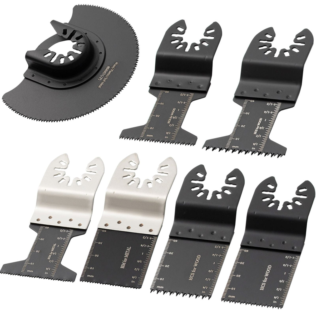 50 PCS Oscillating Saw Blades, Quick Release Multitool Blades Kit, HCS Tool Blades for Wood Plastic Metal Nails Bolts, Compatible with Dewalt Dremel Fein Worx Bosch Makita Milwaukee