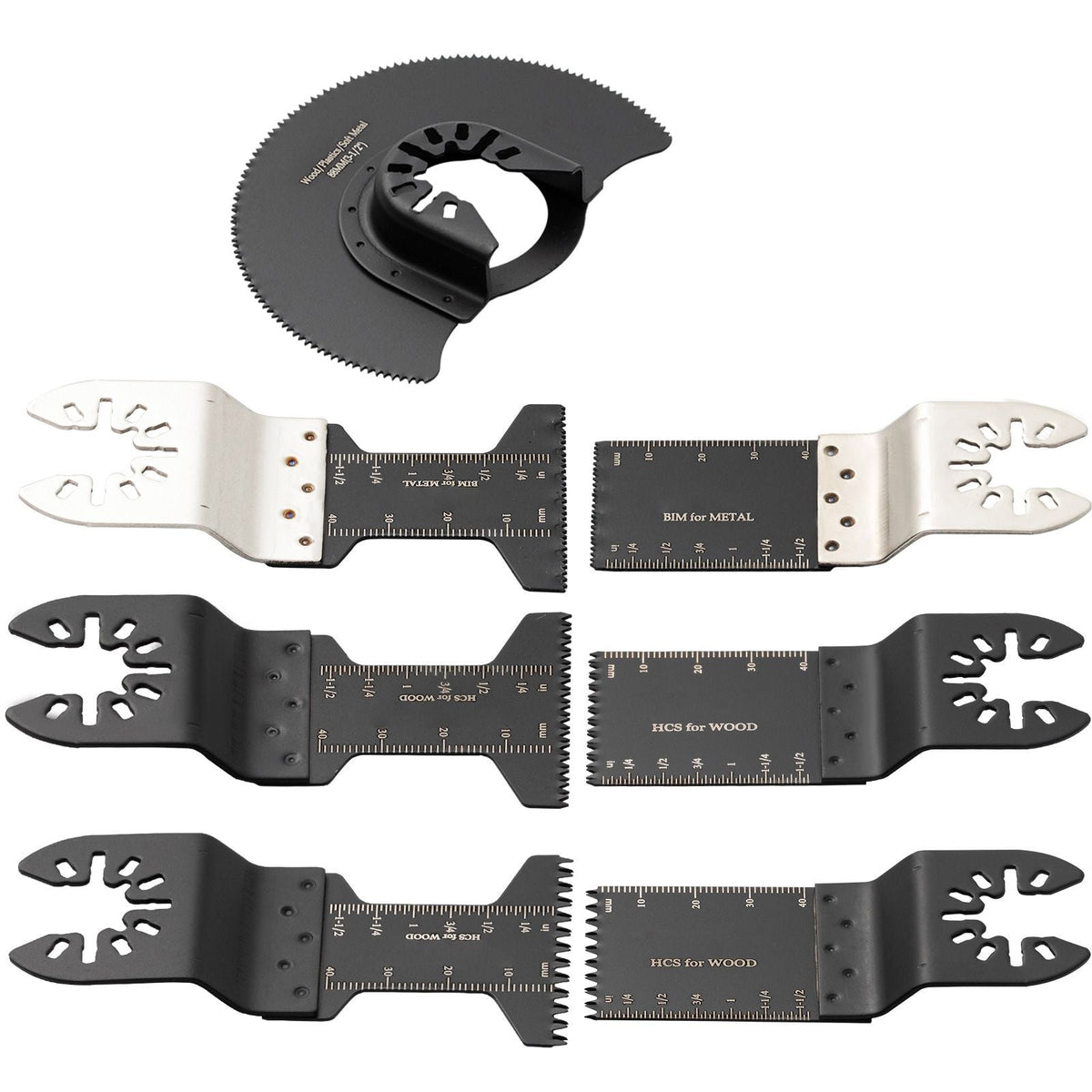 50 PCS Oscillating Saw Blades, Quick Release Multitool Blades Kit, HCS Tool Blades for Wood Plastic Metal Nails Bolts, Compatible with Dewalt Dremel Fein Worx Bosch Makita Milwaukee
