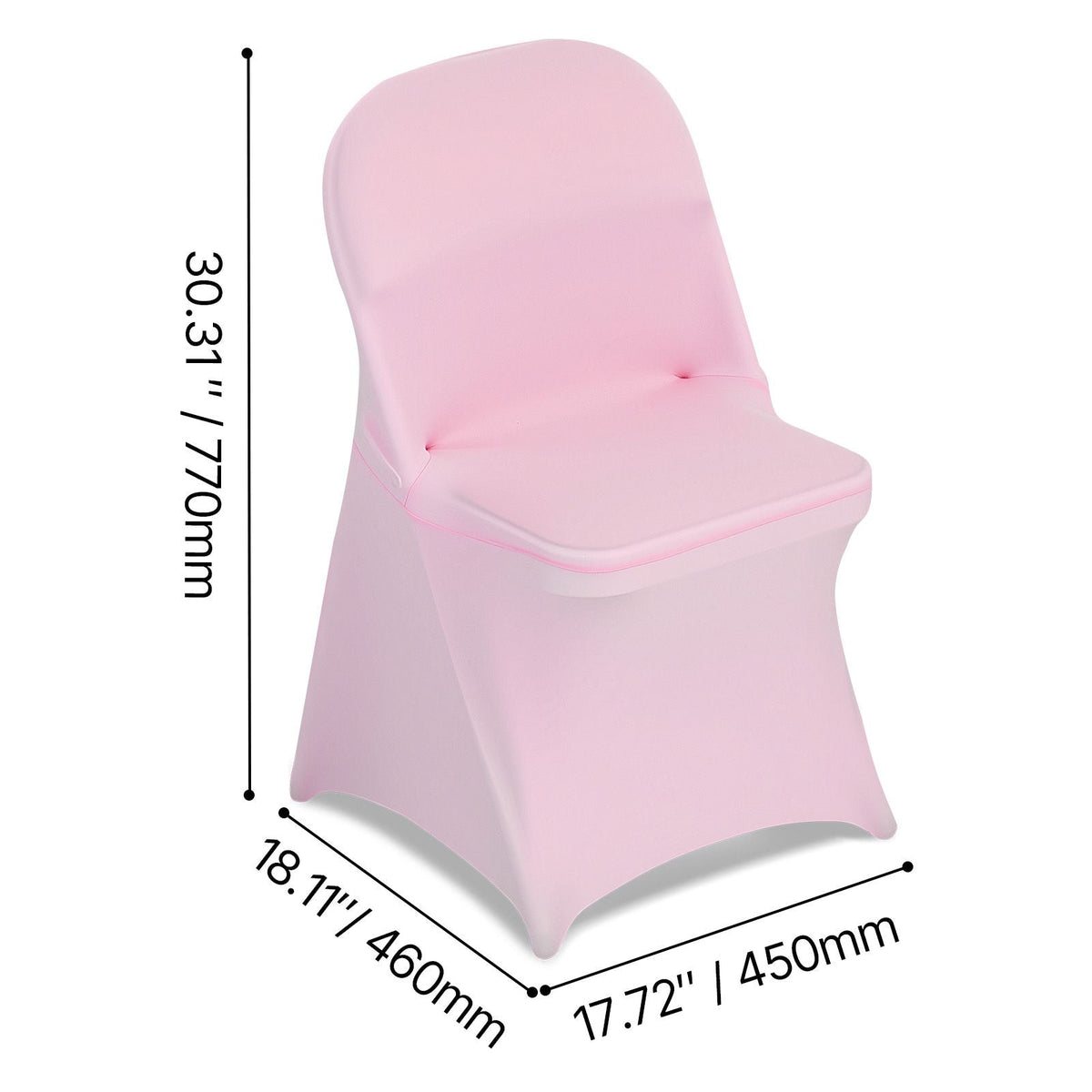 50 Pcs Pink Chair Covers, Polyester Spandex Chair Cover, Stretch Slipcovers for Wedding Party Dining Banquet Flat-Front Chair Covers, Fits Chair Measures up to 17.72 x 18.11 x 30.31 inch