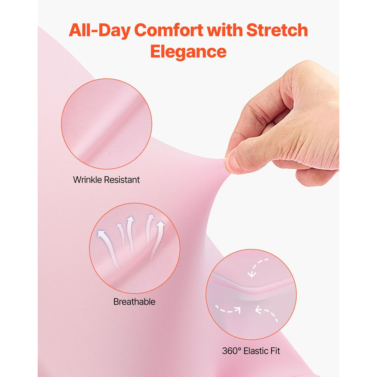 50 Pcs Pink Chair Covers, Polyester Spandex Chair Cover, Stretch Slipcovers for Wedding Party Dining Banquet Flat-Front Chair Covers, Fits Chair Measures up to 17.72 x 18.11 x 30.31 inch