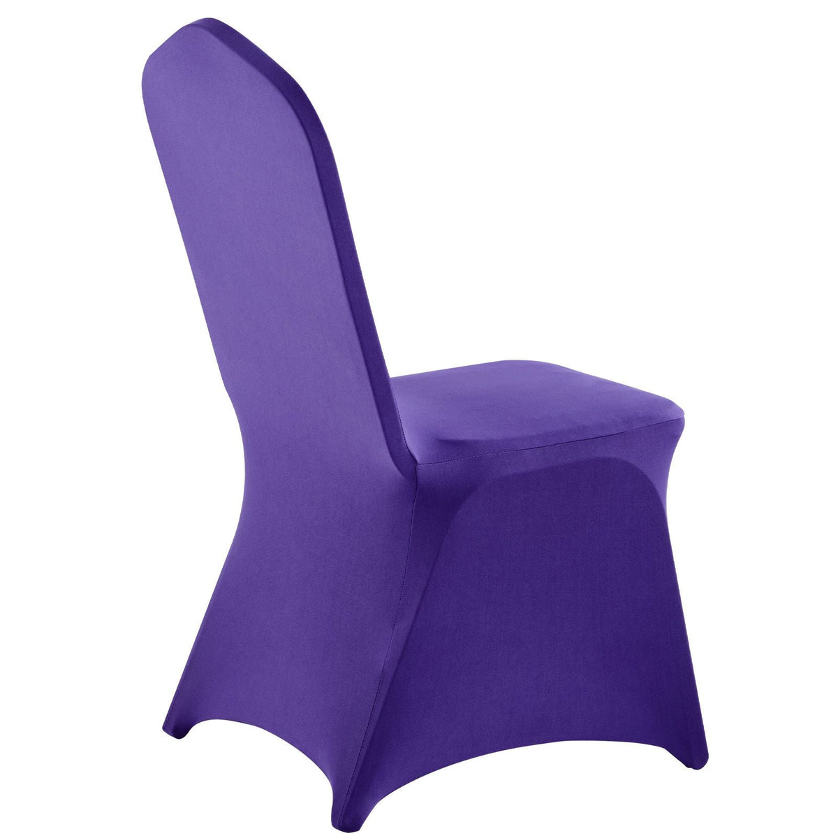 50 Pcs Purple Chair Covers, Polyester Spandex Chair Cover, Stretch Slipcovers for Wedding Party Dining Banquet Flat-Front Chair Covers, Fits Chair Measures up to 20.08 x 17.72 x 37.4 inch