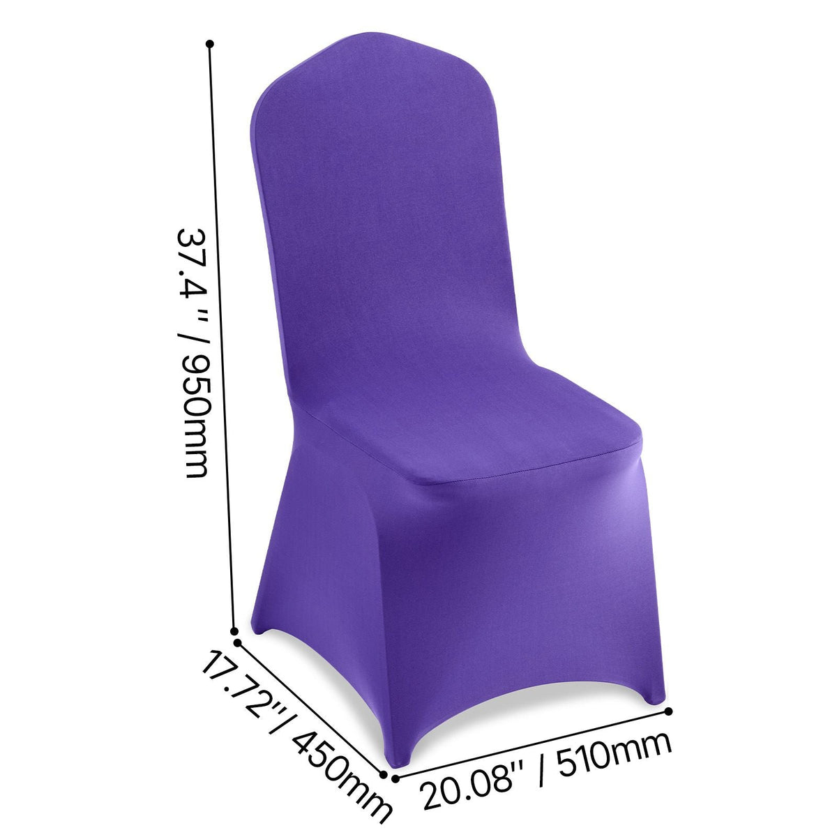 50 Pcs Purple Chair Covers, Polyester Spandex Chair Cover, Stretch Slipcovers for Wedding Party Dining Banquet Flat-Front Chair Covers, Fits Chair Measures up to 20.08 x 17.72 x 37.4 inch