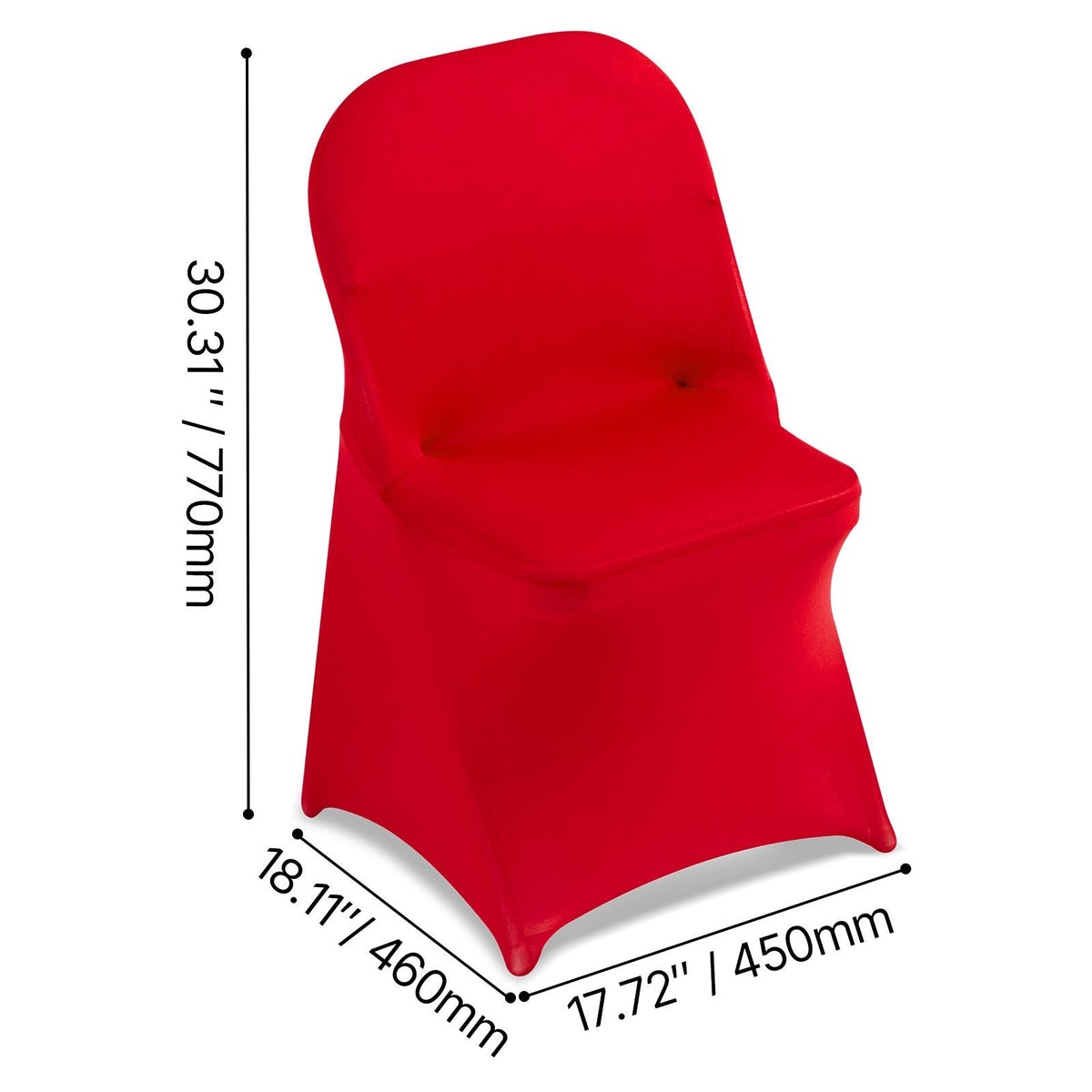 50 Pcs Red Chair Covers, Polyester Spandex Chair Cover, Stretch Slipcovers for Wedding Party Dining Banquet Flat-Front Chair Covers, Fits Chair Measures up to 17.72 x 18.11 x 30.31 inch