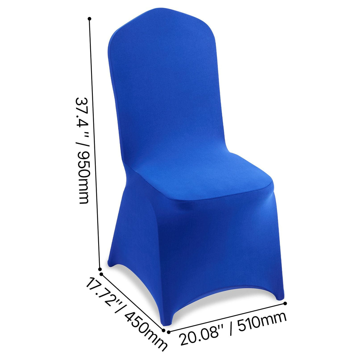 50 Pcs Royal Blue Chair Covers, Polyester Spandex Chair Cover, Stretch Slipcovers for Wedding Party Dining Banquet Flat-Front Chair Covers, Fits Chair Measures up to 20.08 x 17.72 x 37.4 inch