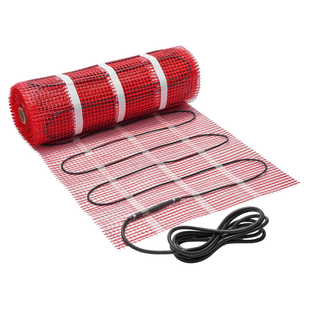 50 sqft Self-Adhesive Mesh Floor Heating Mat System, 120V Electric Radiant Heated Floor System, with Smart Control Thermostat & Alarm, Easy Installation for Tile, Stone, Vinyl
