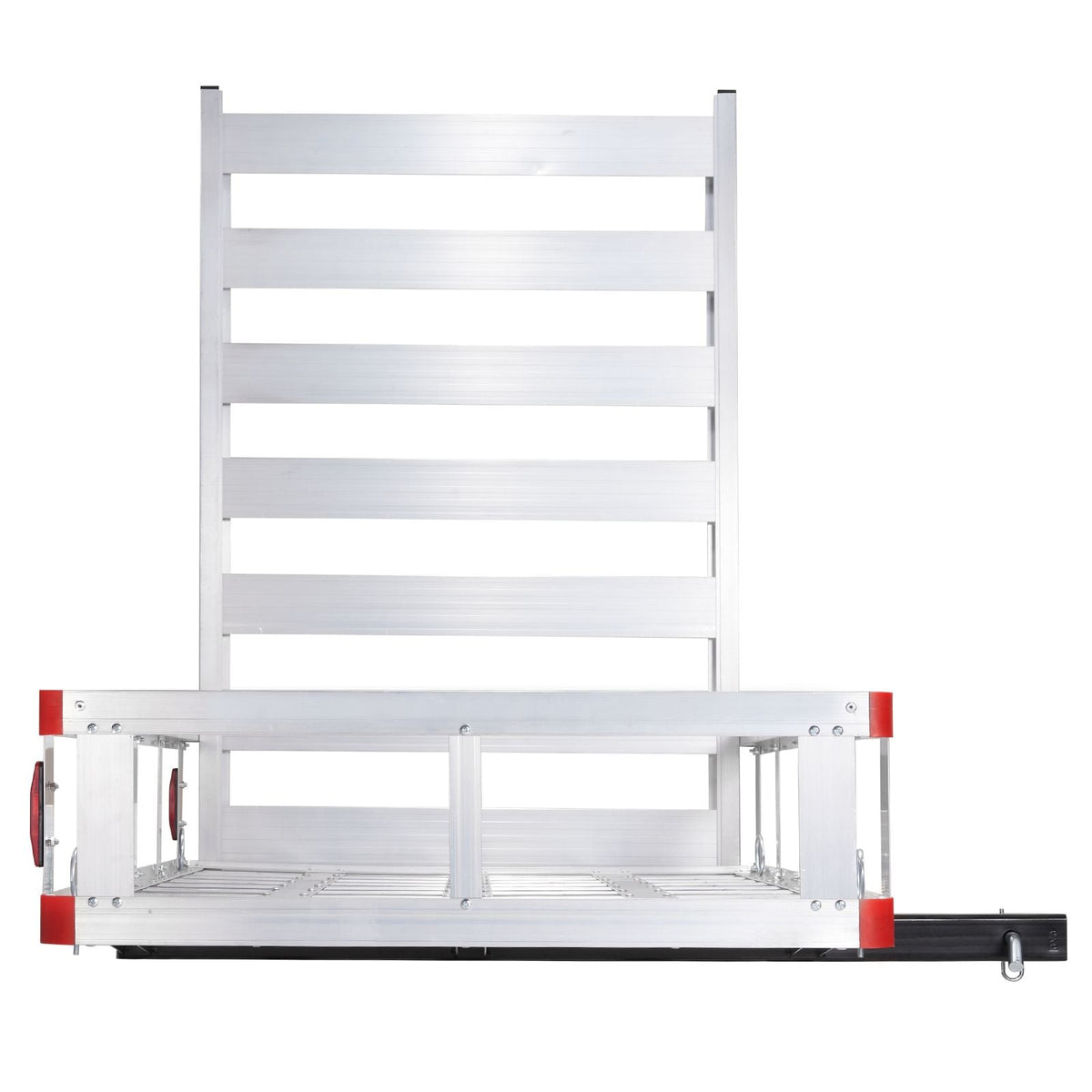 50 x 29.5 x 8.7 inch Hitch Cargo Carrier, 500lbs Capacity Trailer Hitch Mounted Cargo Basket, Aluminum Luggage Carrier Rack with Folding Ramp, Fits 2" Hitch Receiver for SUV Truck Pickup Camping