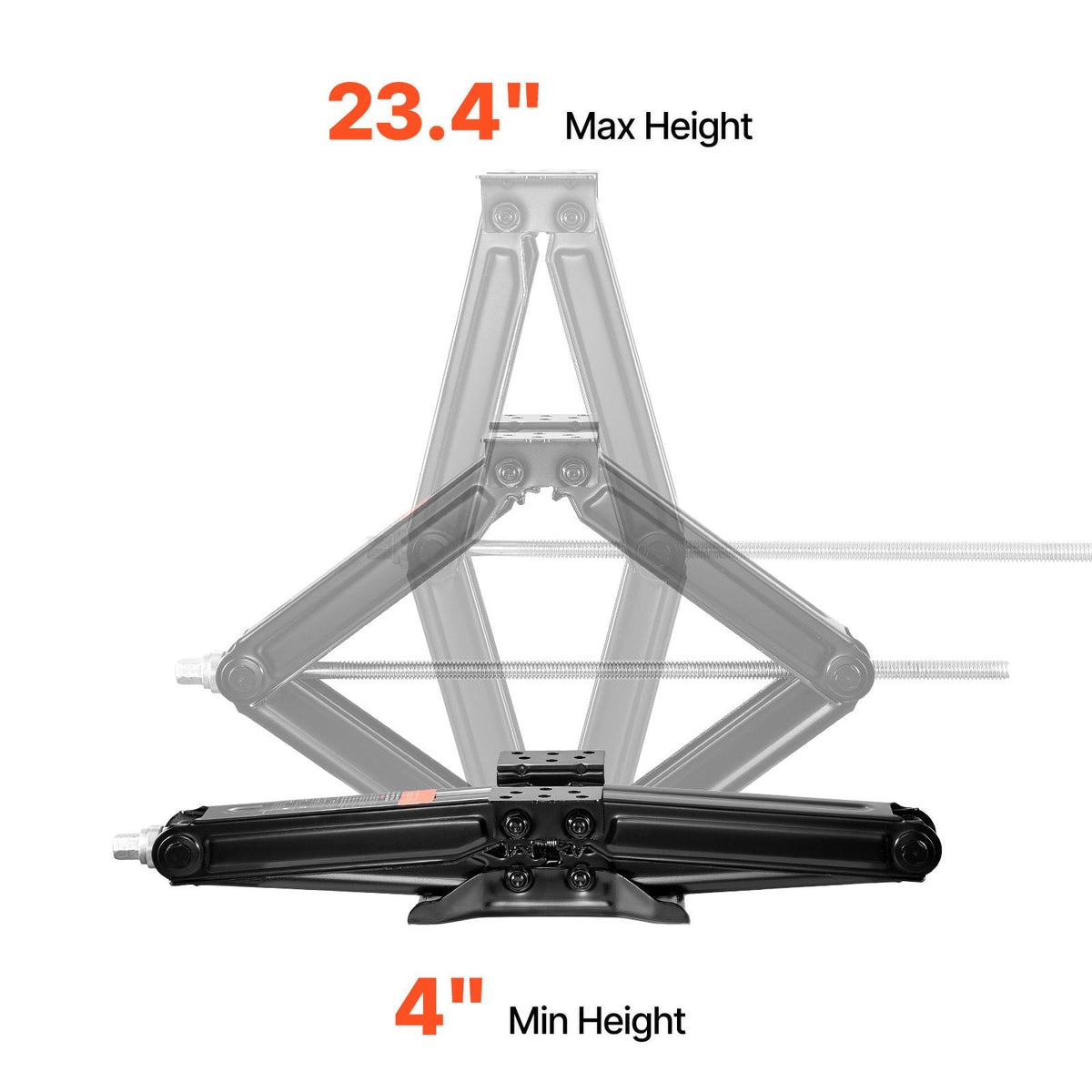 5000 lbs RV Scissor Jacks, 4-23.4 in RV Stabilizer Leveling Scissor Jacks, Set of 2, Heavy Duty Stabilizer Jack with Crank Handle, Socket and Bubble Levels, Not Easily Bent or Deformed