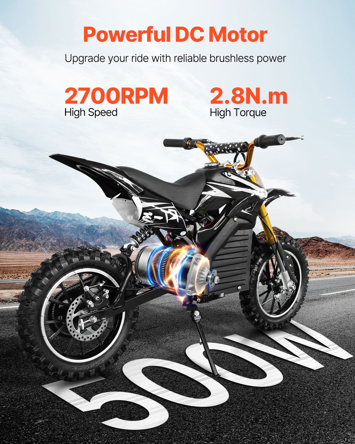 500W Electric Brushless DC Motor Kit - 48V 2700rpm Motor with Upgraded Speed Controller for Go Karts E-Bike Motorcycle Scooter
