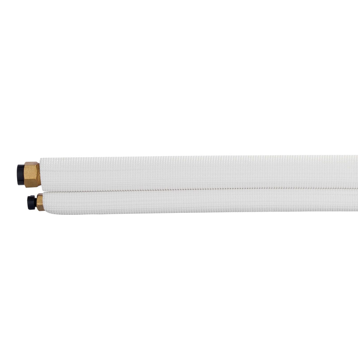 50ft Mini Split Line Set, 1/4' & 1/2' OD AC Copper Tubing Pipe, 3/8 White PE Thickened Insulated Coil with Flared Nuts, Strapping Tapes, for Mini Split Air Conditioner HVAC or Heat Pump System