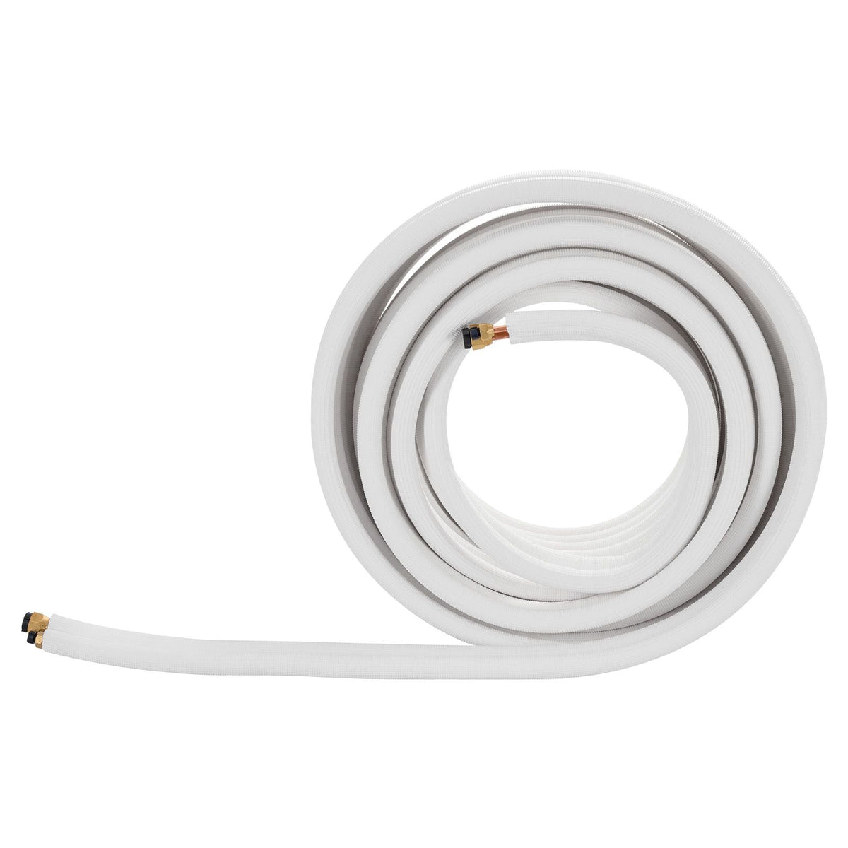 50ft Mini Split Line Set, 1/4' & 3/8' OD AC Copper Tubing Pipe, 3/8 White PE Thickened Insulated Coil with Flared Nuts, Rich Fittings, for Mini Split Air Conditioner HVAC or Heat Pump System
