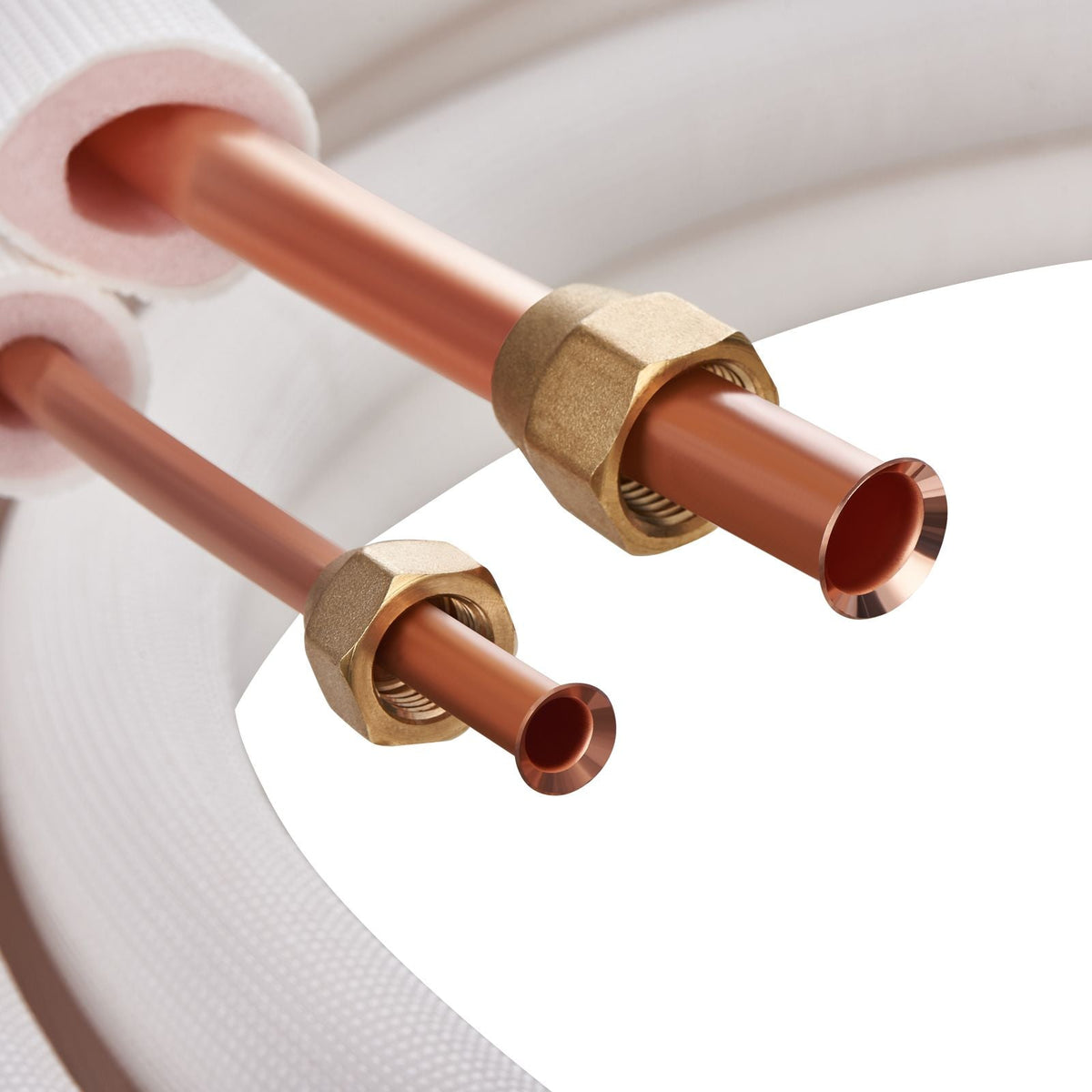 50FT Mini Split Line Set, 1/4" & 3/8" O.D Copper Pipes Tubing and Triple-Layer Insulation, for Mini Split Air Conditioning Refrigerant or Heating Pump Equipment & HVAC with Wrapping Strips.