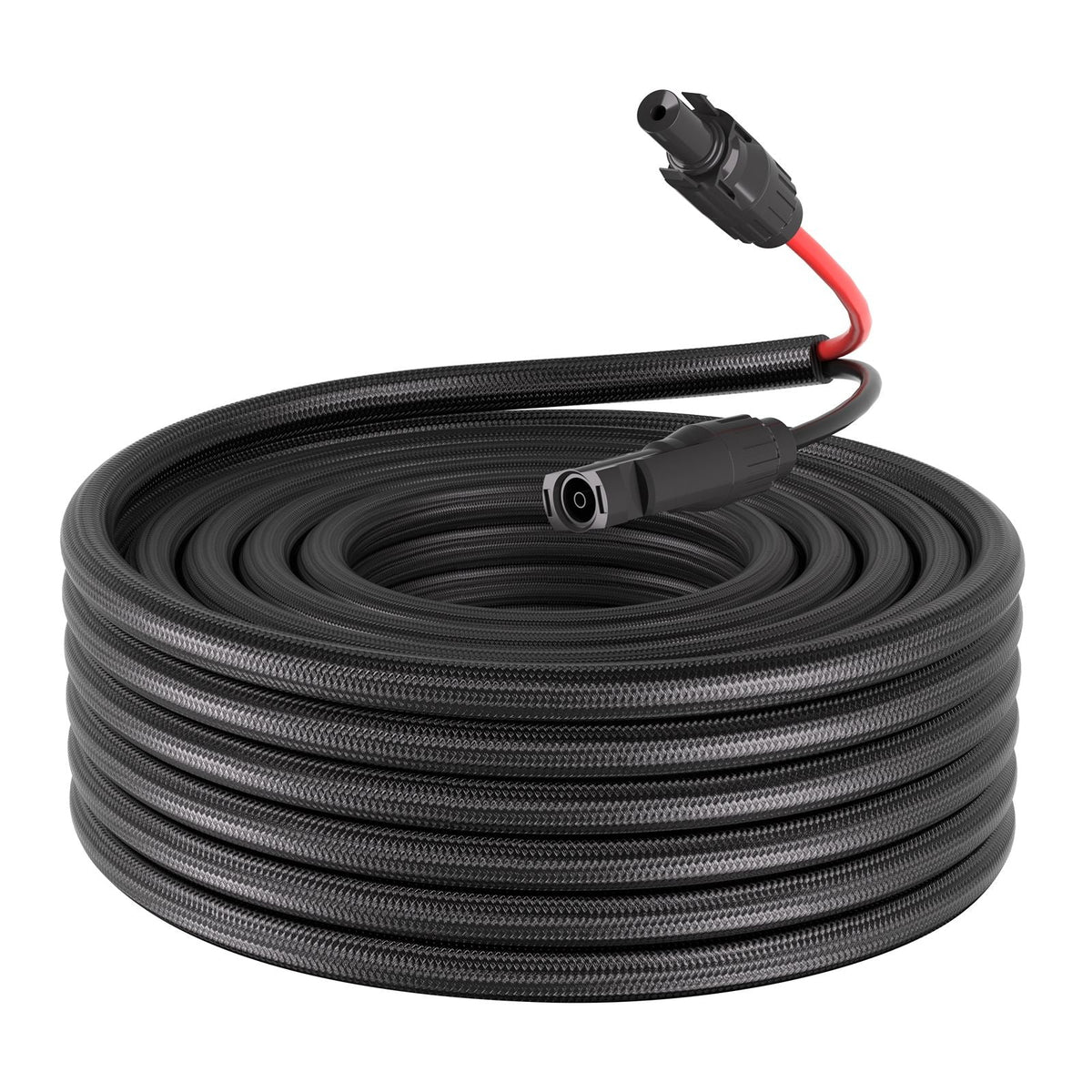 50FT Solar Panel Extension Cable, 10 AWG, Solar Panel Wire with Flame Retardant Protective Sleeving, Female and Male Connectors, IP67 Waterproof PV Wire, for Outdoor Automotive RV, Black & Red
