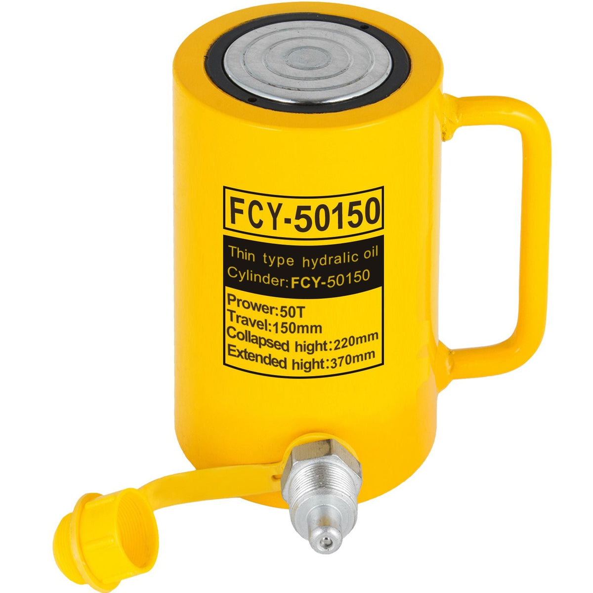 50T 6" Stroke Single Acting Hydraulic Cylinder Jack Ram