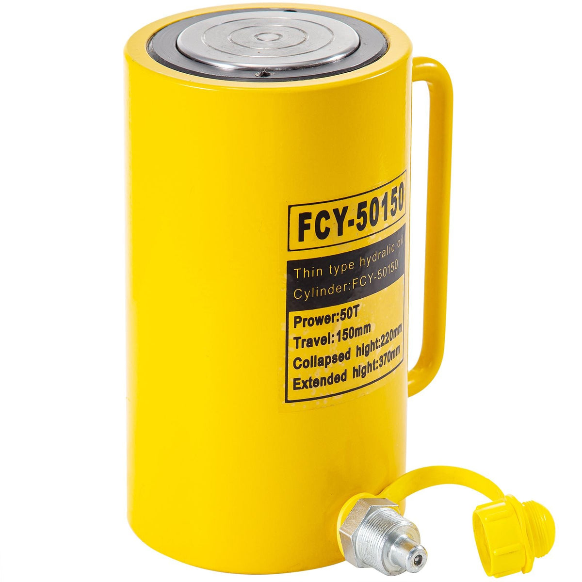 50T 6" Stroke Single Acting Hydraulic Cylinder Jack Ram