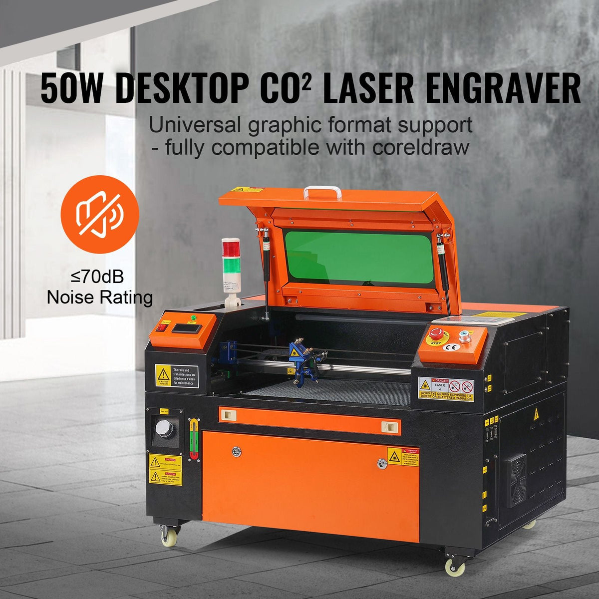 50W CO2 Laser Engraver, 12 x 20 in, 19.7 IPS Laser Cutter Machine with 2-Way Pass Air Assist, Compatible with LightBurn, CorelDRAW, AutoCAD, Windows, Mac OS, Linux, for Wood Acrylic Fabric More