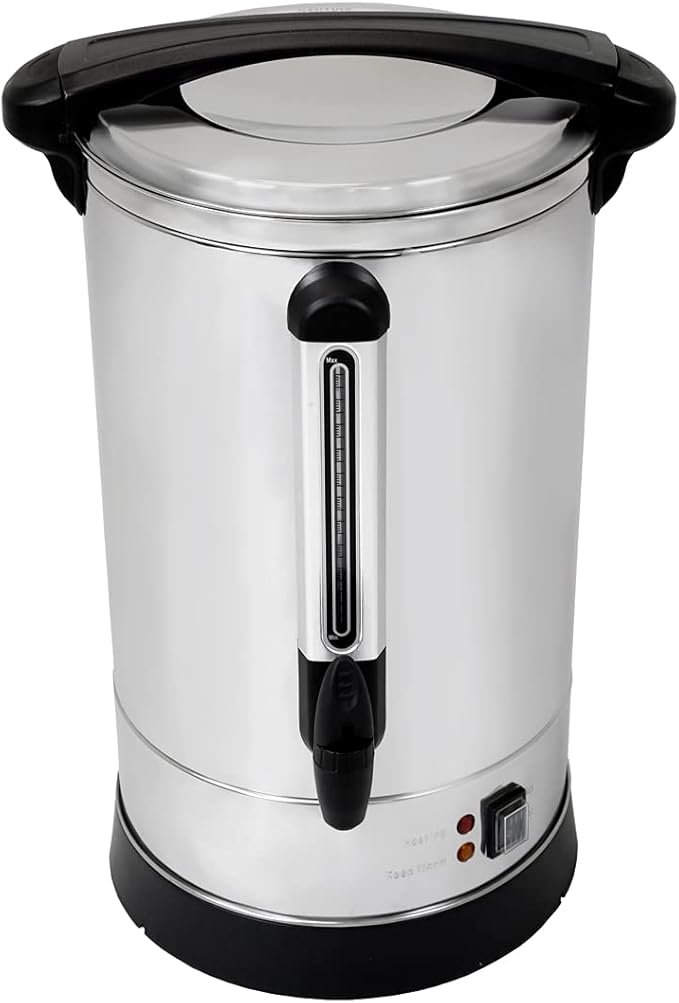 PartyHut 100-Cup XL Commercial Coffee Urn | Stainless Steel Coffee Maker Hot Beverage Dispenser for Catering & Events | Extra Large Commercial Size Coffee Brewer Broiler