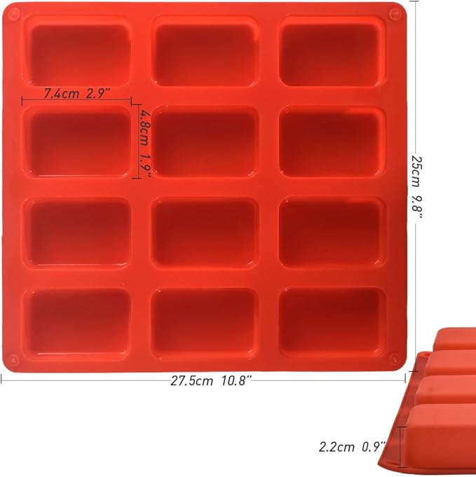 ionEgg Silicone Loaf Pan, Non-Stick Mini Bread Pan, 12 Cavity Silicone Bread Baking Mold, for Loaf Cake, Bread, Meatloaf, Pack of 3